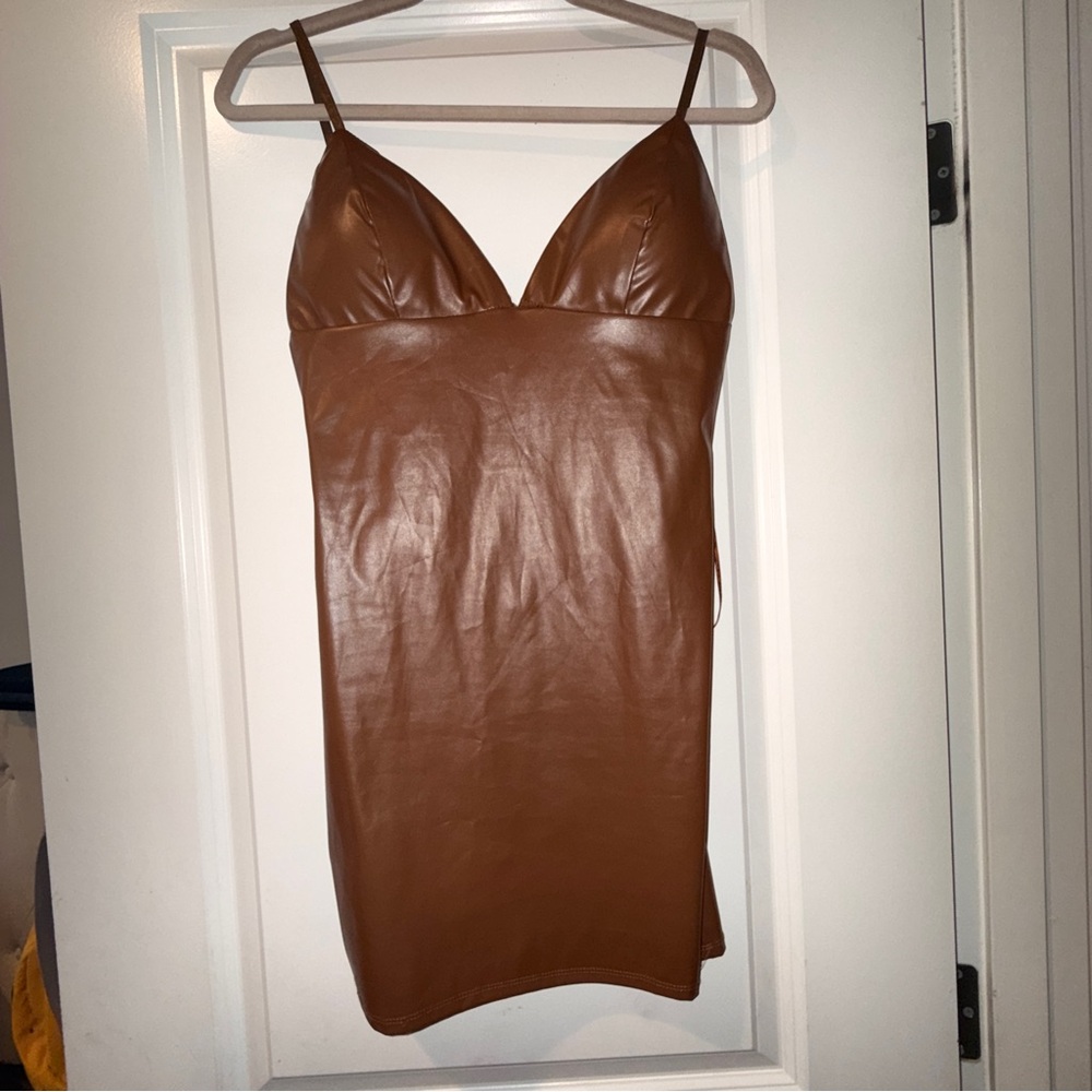 Brown Leather Women’s Top